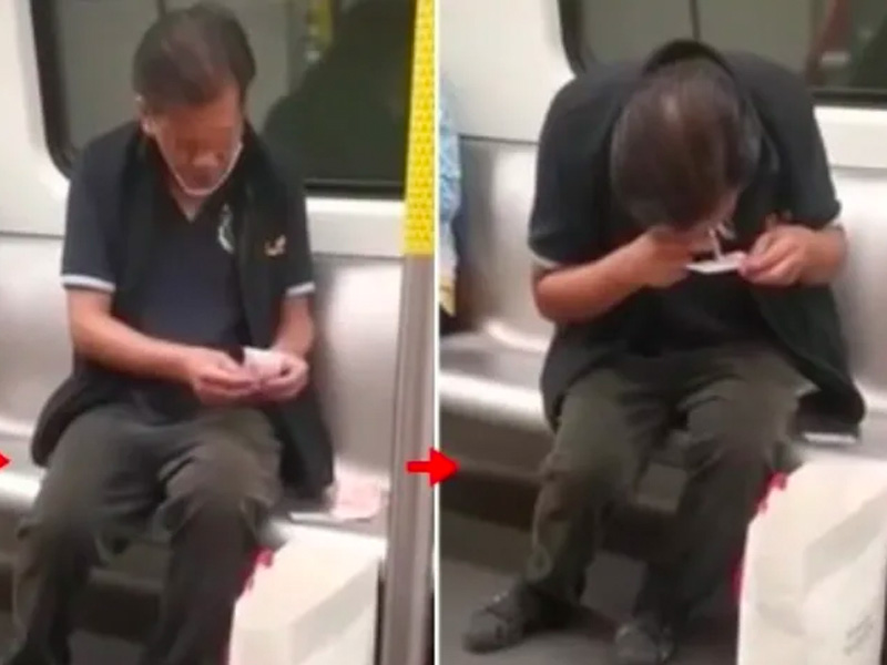 港鐵阿伯吸索粉末疑吸毒 港鐵阿伯吸索粉末疑吸毒