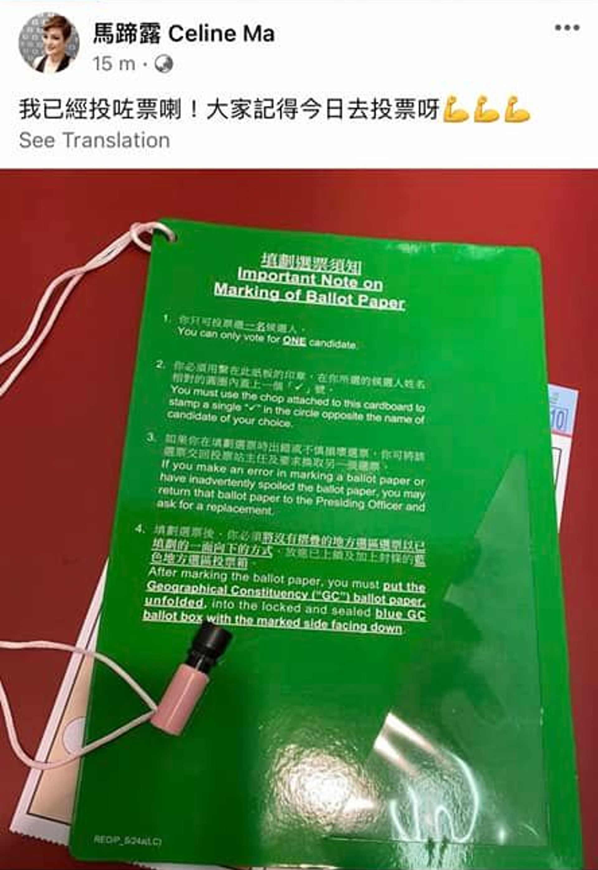 藝人馬蹄露違法上載票站內打卡相片