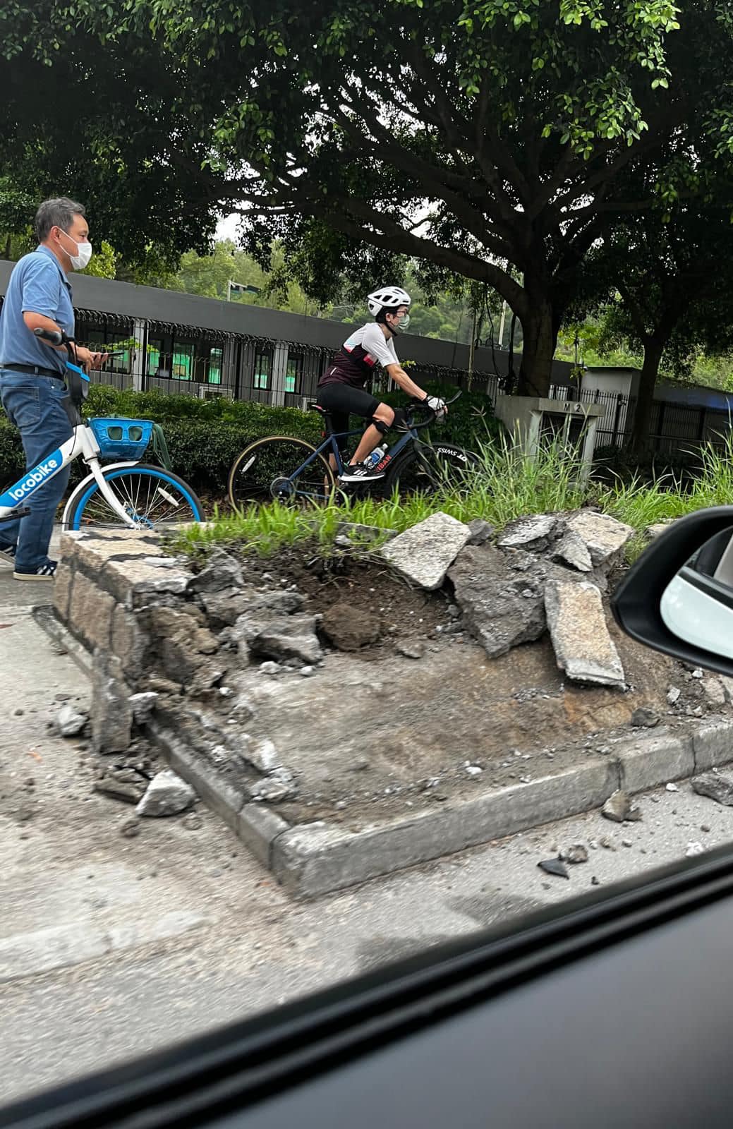 汀角路大埔方向 交通意外反車現場