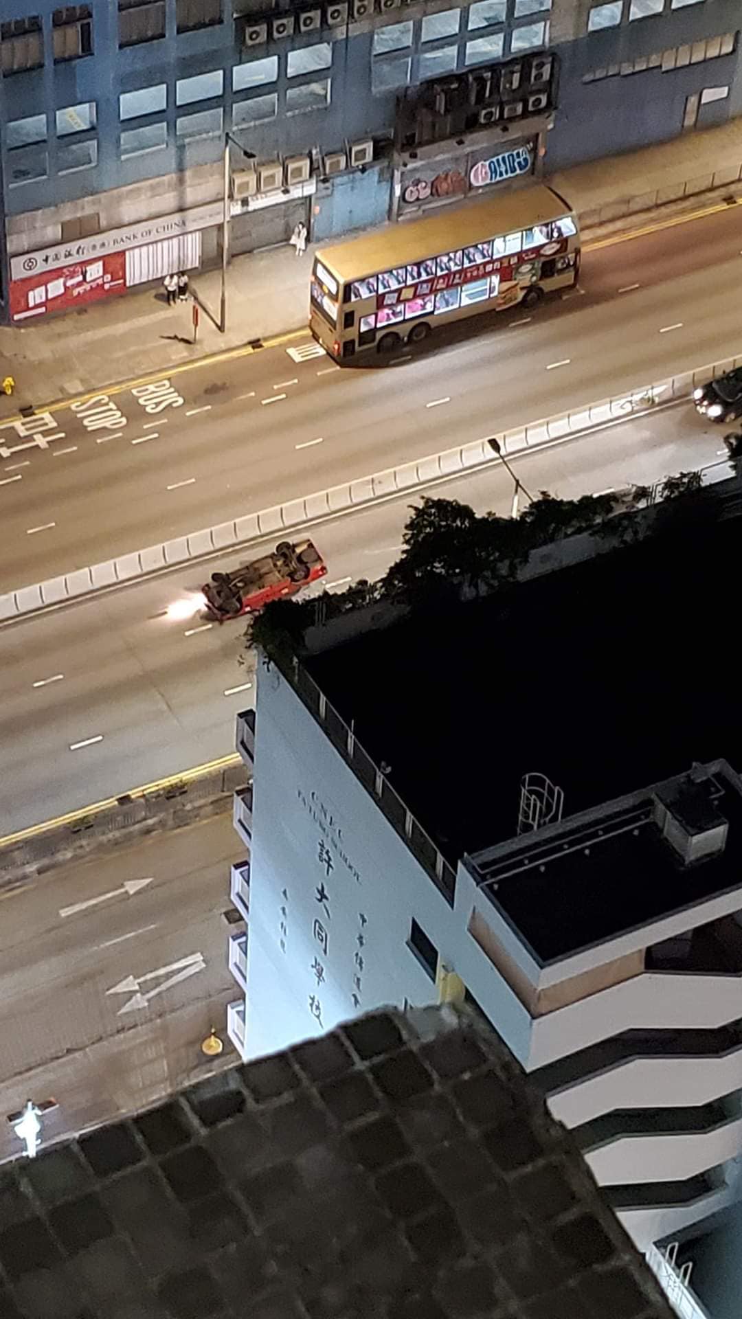 葵涌的士撞到反車意外現場
