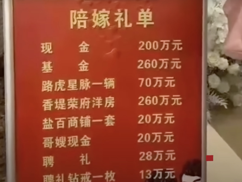 新娘千萬嫁妝 新郎表情卻成焦點