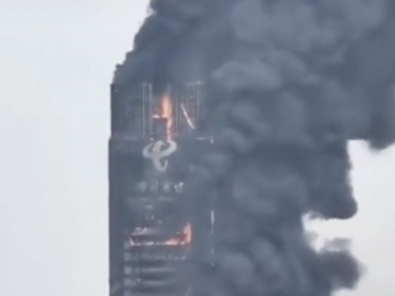 長沙第一高樓 整棟陷火海 #有片