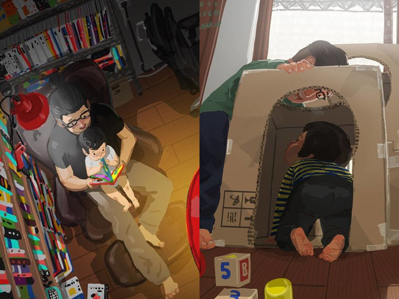 單親爸爸插畫家的育兒紀錄引 31 萬分享