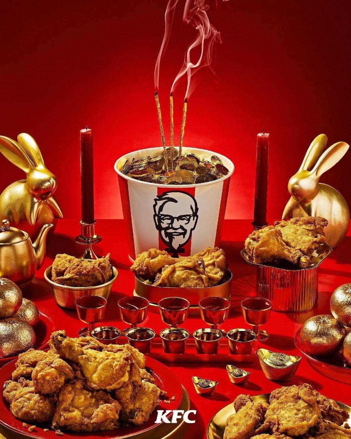農曆新年，泰國肯德基推出炸雞味燒香