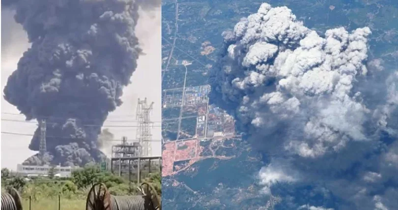 江西化工廠恐怖爆炸 轟出超巨蘑菇雲