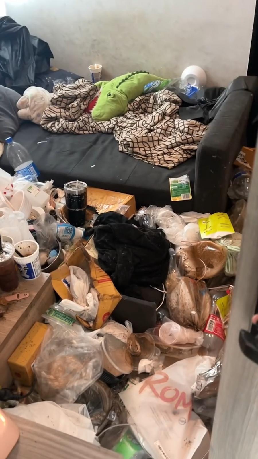 美女租霸欠租及堆滿垃圾糞便