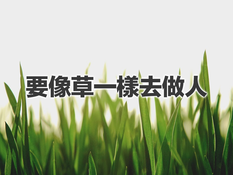 要像草一樣去做人 要像草一樣去做人
