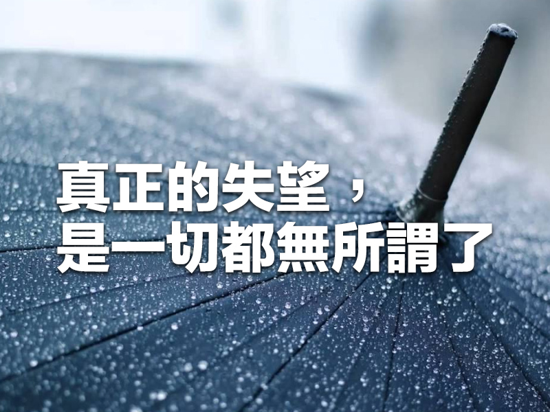 真正的失望,是一切都無所謂了 真正的失望,是一切都無所謂了