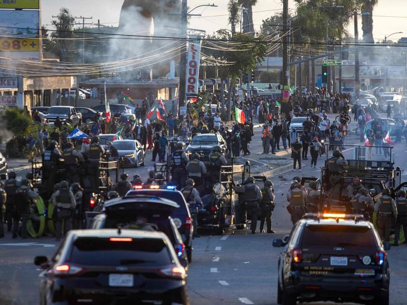 洛杉磯激烈衝突 新華社記者遭襲