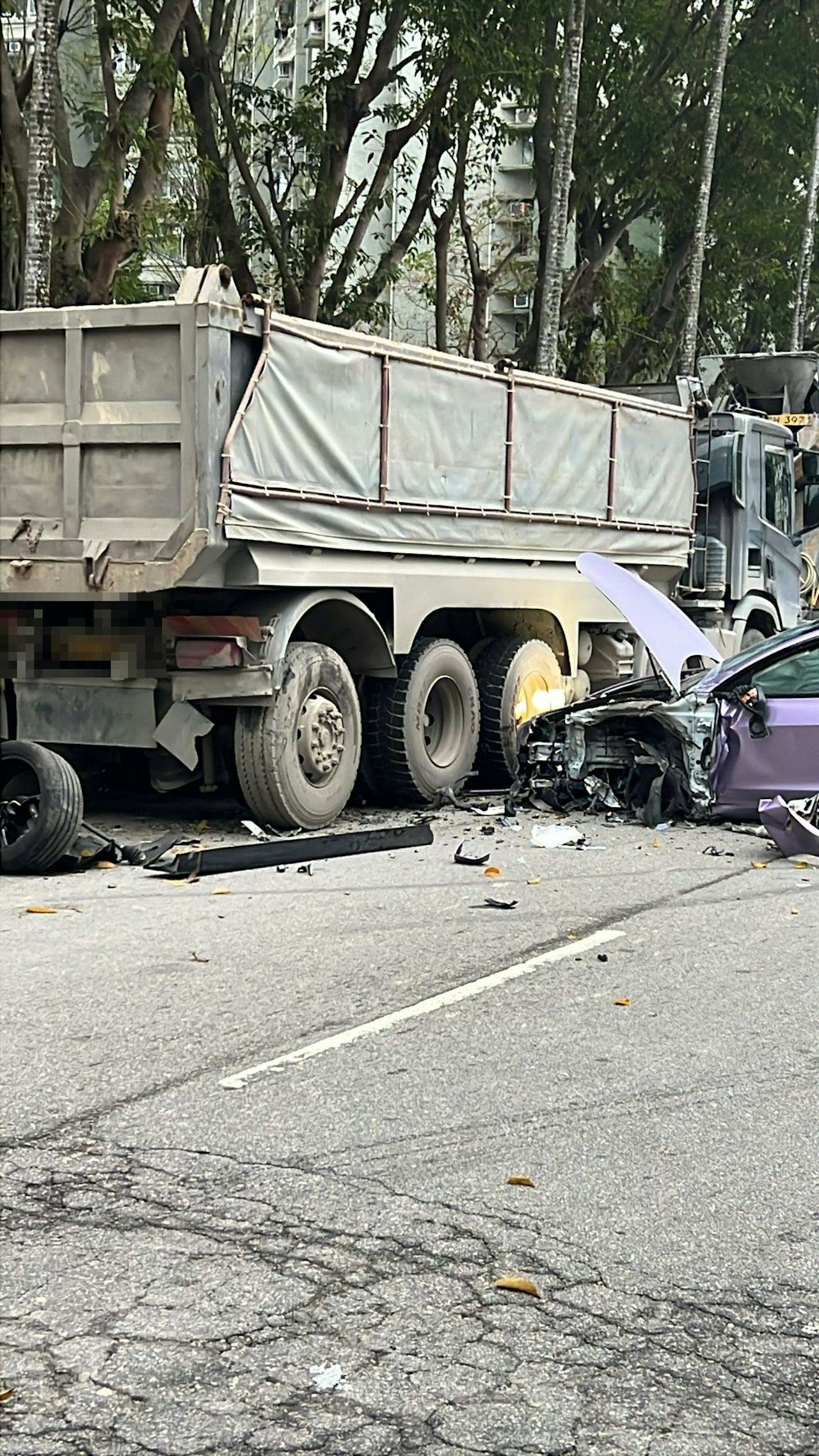 大埔清晨車禍 司機棄車逃逸